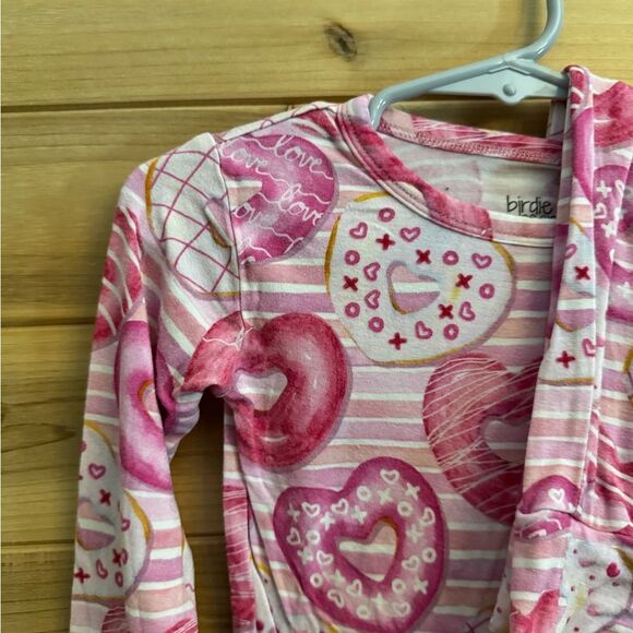 Birdie Bean Size 3T Bamboo Pink Hearts Valentine’s Day Long Sleeve Pajamas - Picture 7 of 8